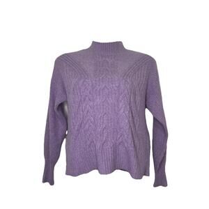 Vera Wang Lavender Women’s Mock Neck Sweater Size L Designer Knit Soft Pullover